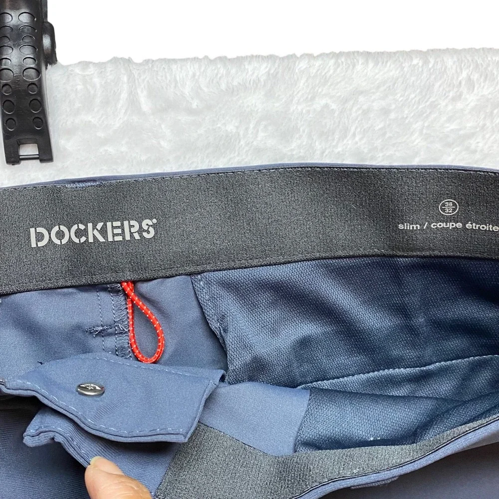 Dockers Mens Navy Tech Chino Slim Fit Stretch‎ Pant42 x 32  NWT
